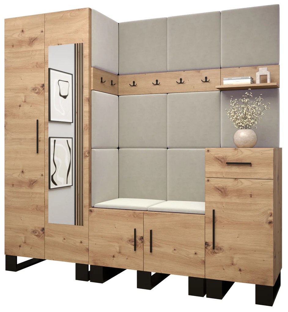 Előszobabútor Amanda 13 (artisan tölgy + bézs). 1085965