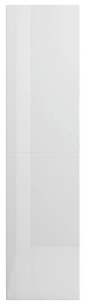 magasfényű fehér szerelt fa ruhásszekrény 100 x 50 x 200 cm