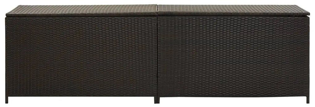 vidaXL barna polyrattan kerti tárolóláda 200 x 50 x 60 cm