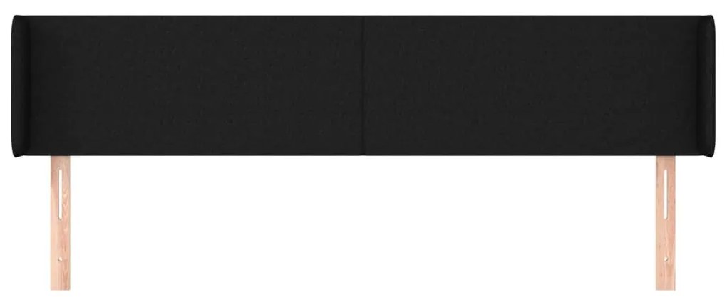 fekete szövet fejtámla szárnyakkal 163x16x78/88 cm