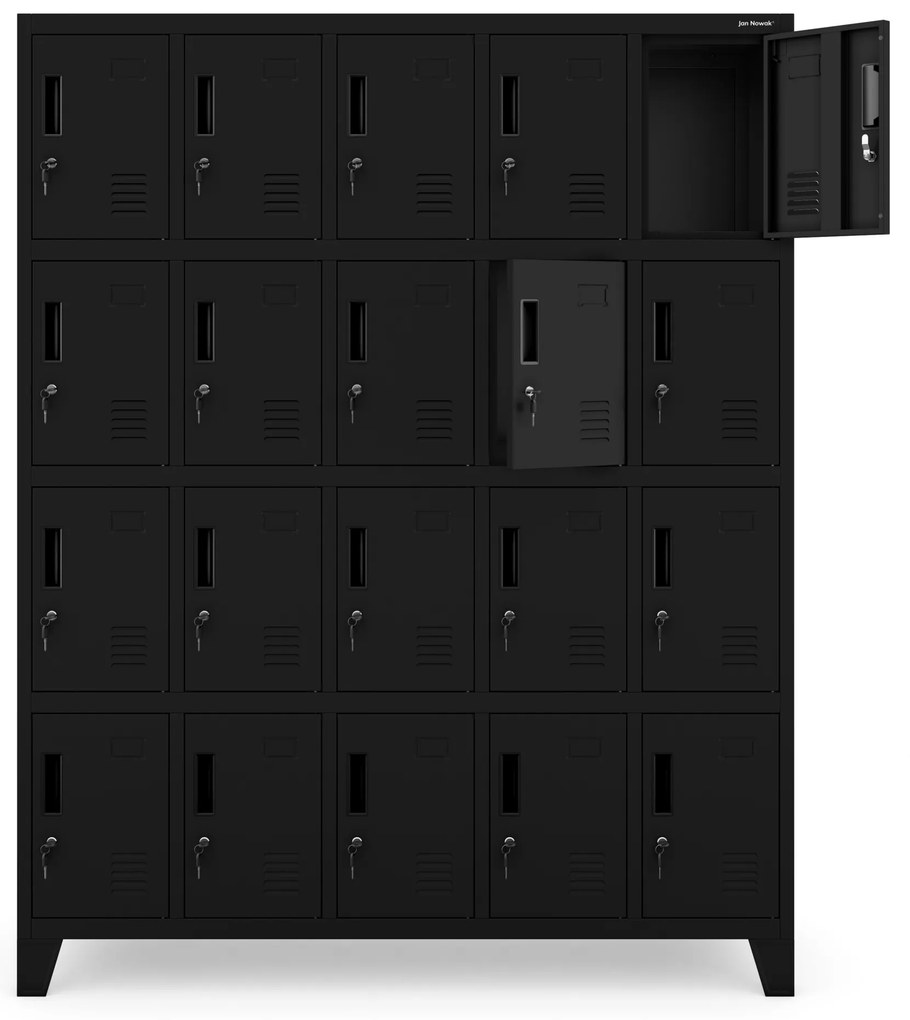 ROBERT fémszekrény 1360 x 1720 x 450 mm, fekete