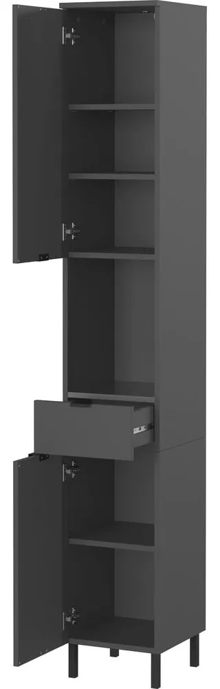 Antracitszürke magas-keskeny fürdőszoba szekrény 30x190 cm Arcena – Germania
