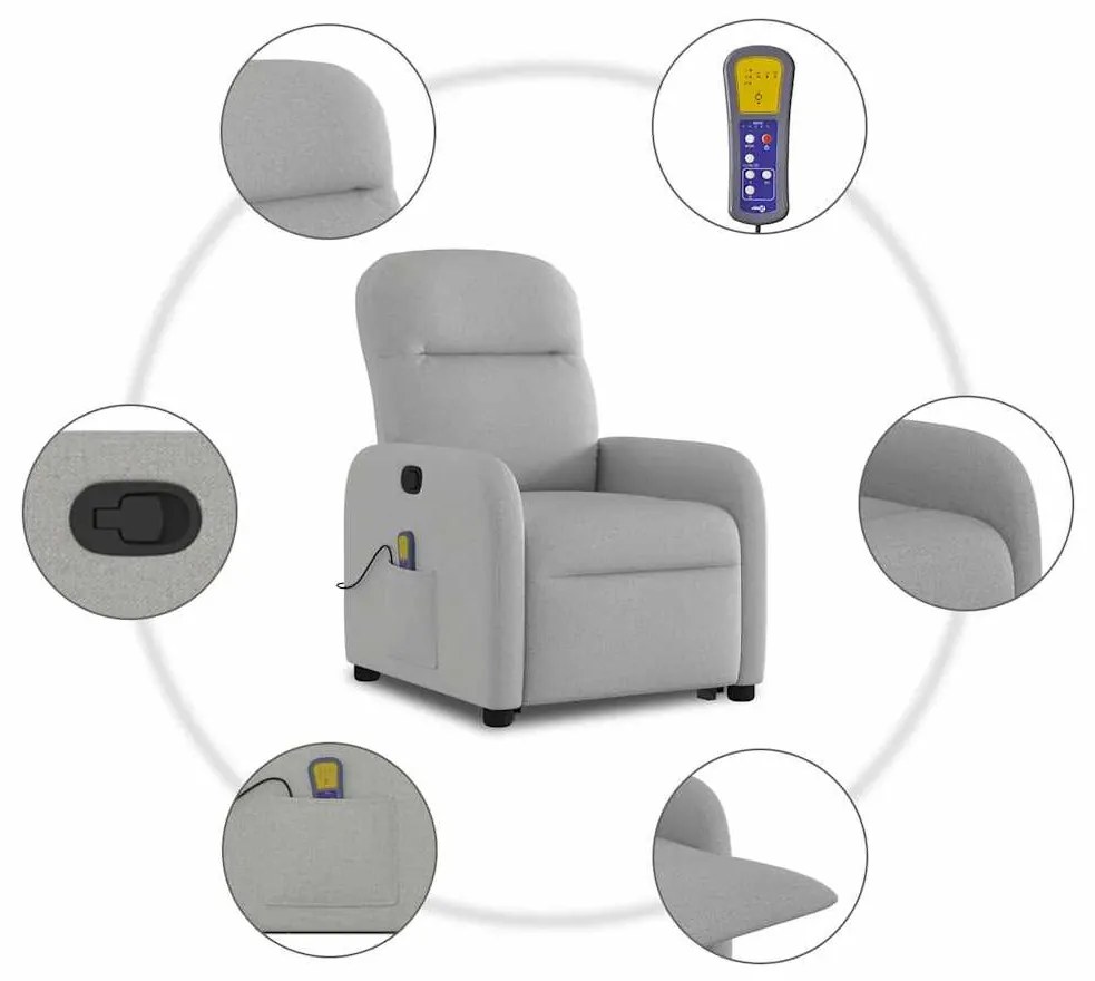 Álló masszázsfotel felhőszürke szövet