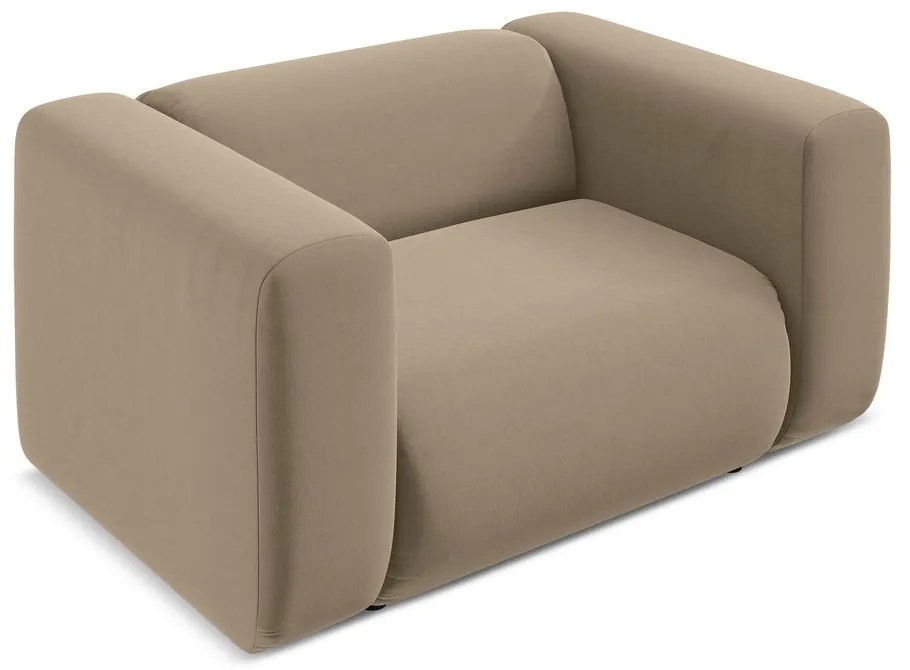 Bézs bársony fotel Ekahi – Makamii