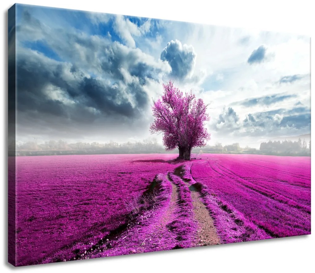 Gario Vászonkép Fa a lila mezon Méret: 40 x 100 cm