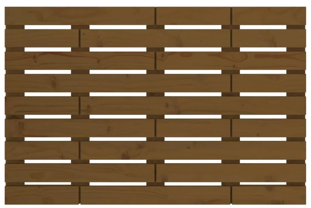 mézbarna tömör fenyőfa fali fejtámla 106 x 3 x 63 cm