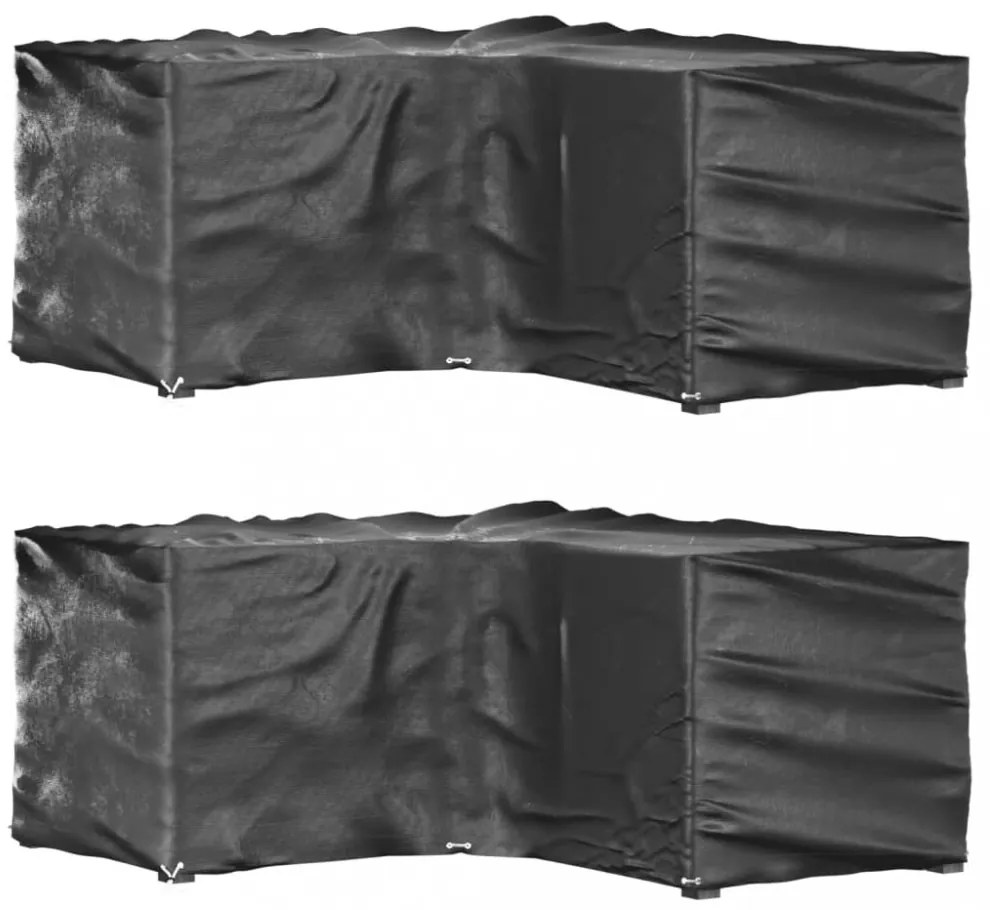 2 db L-alakú kerti bútorhuzat 12 fűzőlyukkal 185x185x90 cm