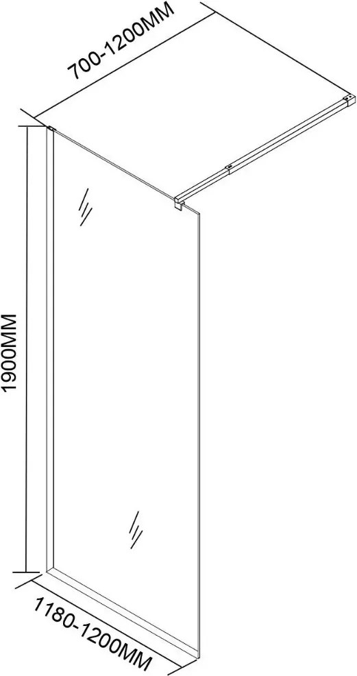 River walk in zuhanyfal 120x190 cm