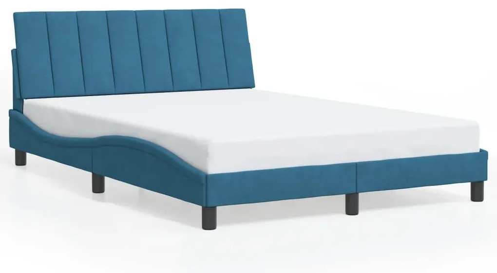 kék bársony ágykeret matrac nélkül Hanko 140 x 190 cm