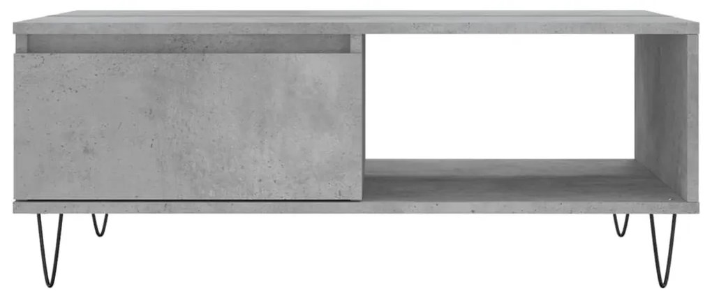 Betonszürke szerelt fa dohányzóasztal 90 x 60 x 35 cm