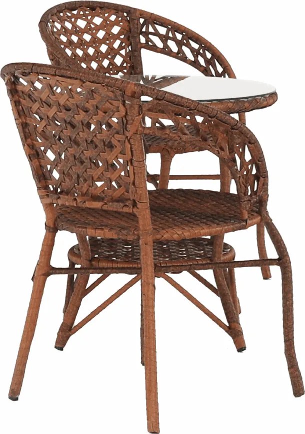 Kerti rattanszett 1+2, barna, JARUB