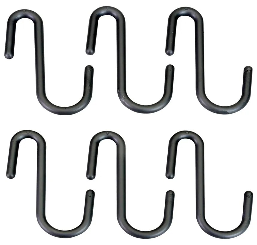 Fekete-szürke függő műanyag akasztó szett 6 db-os City – Metaltex