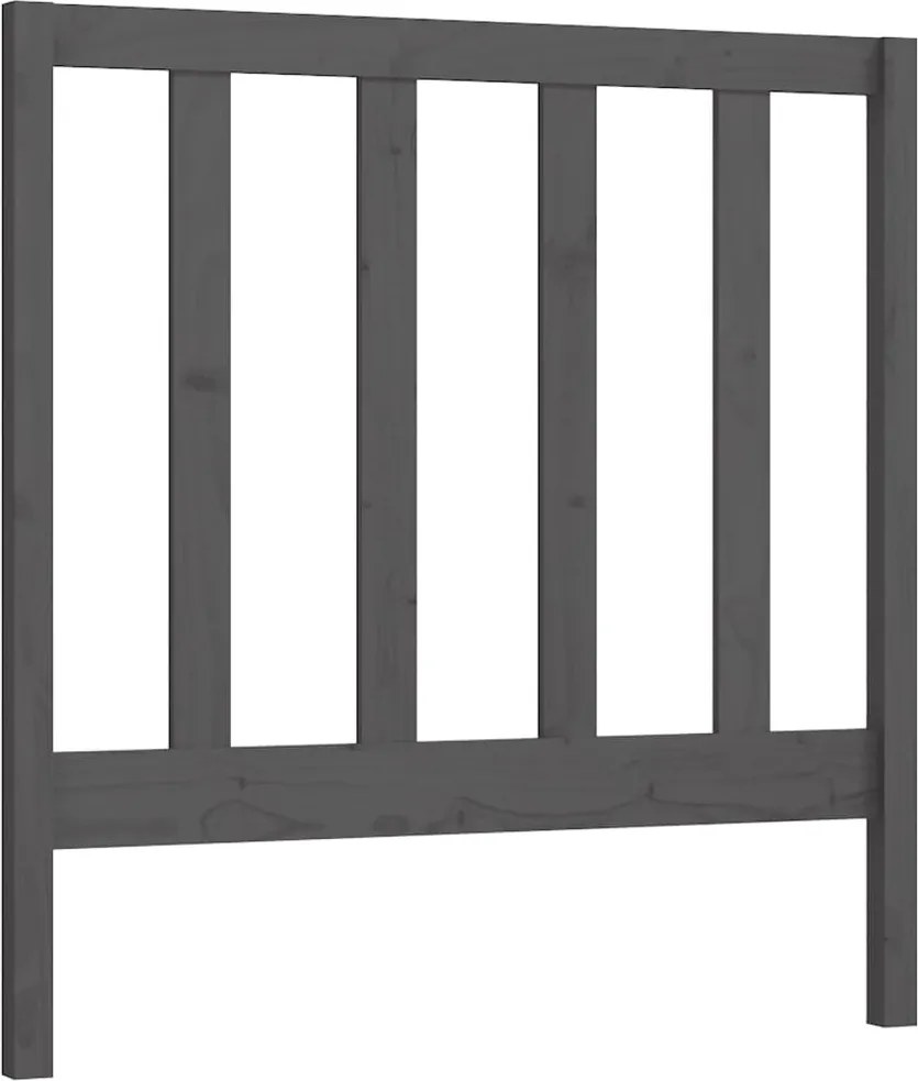 vidaXL szürke tömör fenyőfa ágyfejtámla 81 x 4 x 100 cm