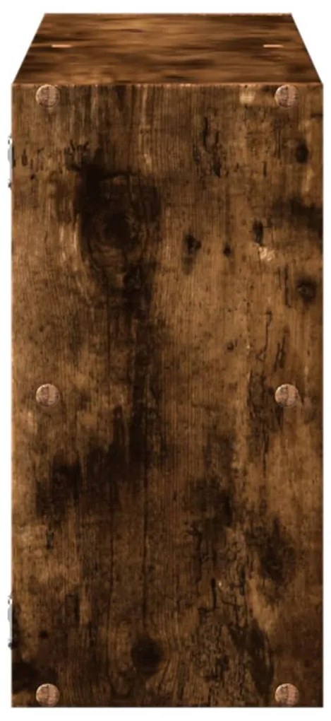 füstös tölgy színű szerelt fa fali polc 100 x 25 x 50 cm