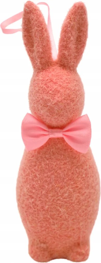 Velúr nyuszi medál rózsaszín 5x5x15,4 cm Húsvéti dekoráció