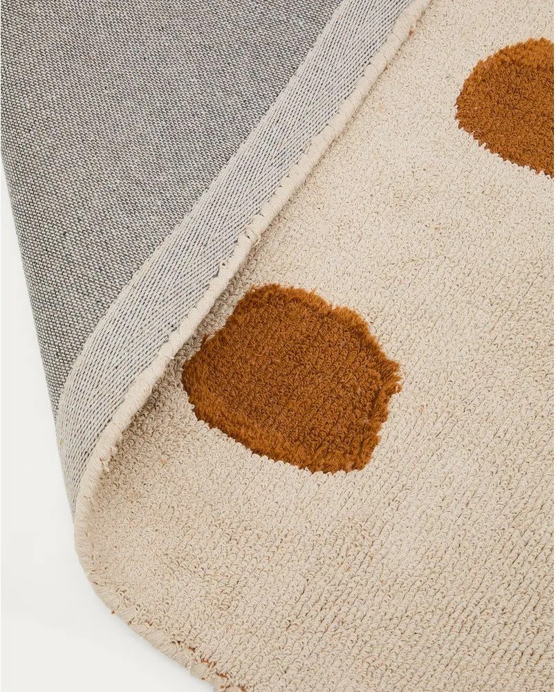 Krémszínű mosható-kézi szövésű pamut gyerek szőnyeg 90x150 cm Tandani – Kave Home