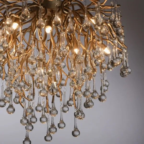 Paul Neuhaus 8091-11 - Felületre szerelhető csillár ICICLE 9xG9/40W/230V átm. 50 cm réz