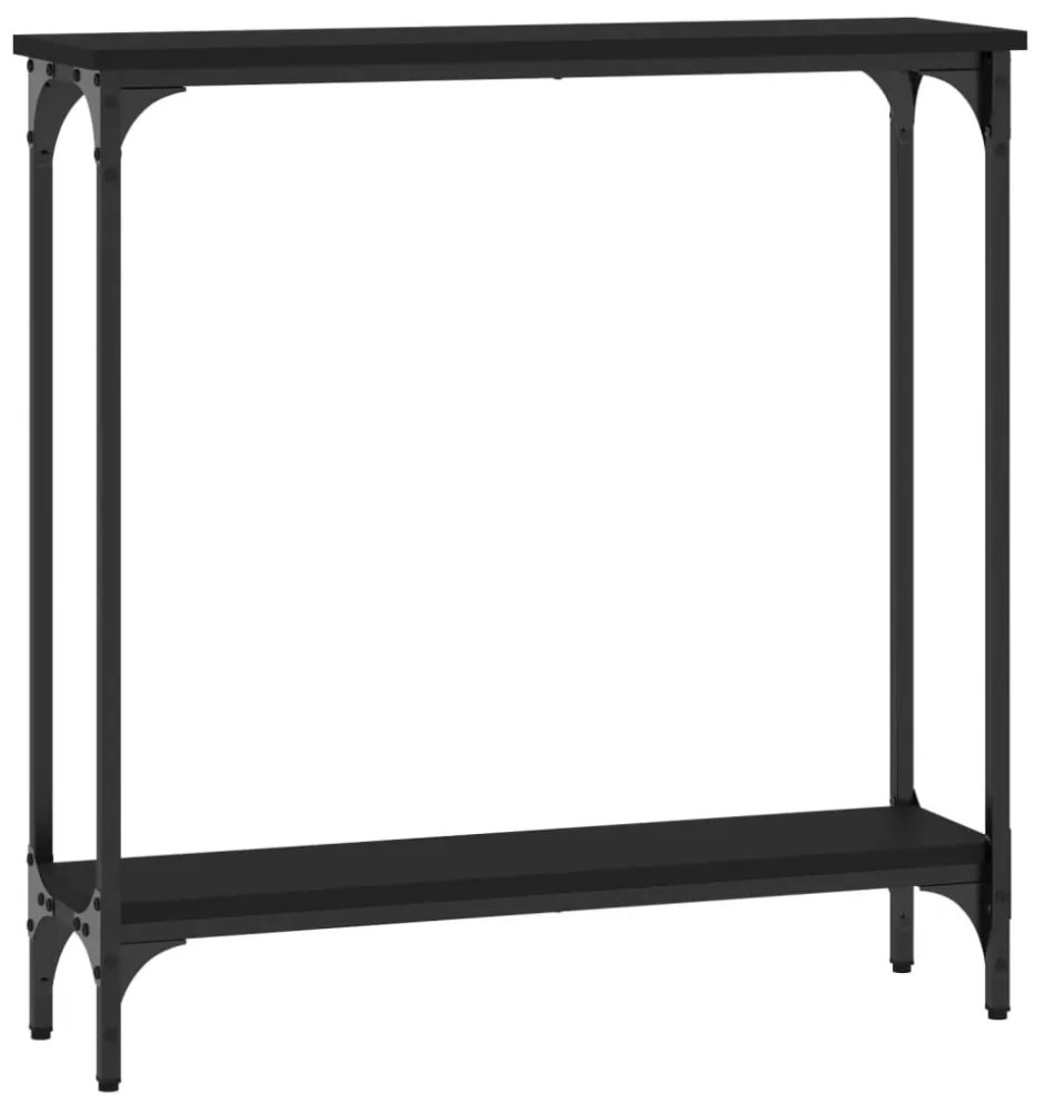 fekete szerelt fa tálalóasztal 75x22,5x75 cm