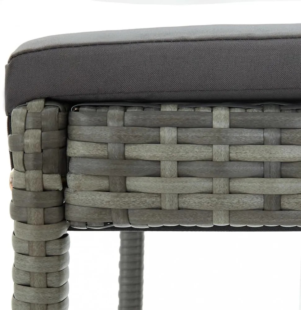 6 db szürke polyrattan bárszék párnákkal