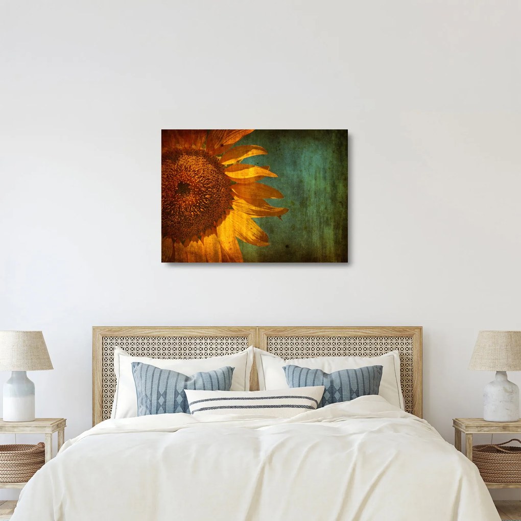 Kép - napraforgó (üvegen) (70x50 cm)