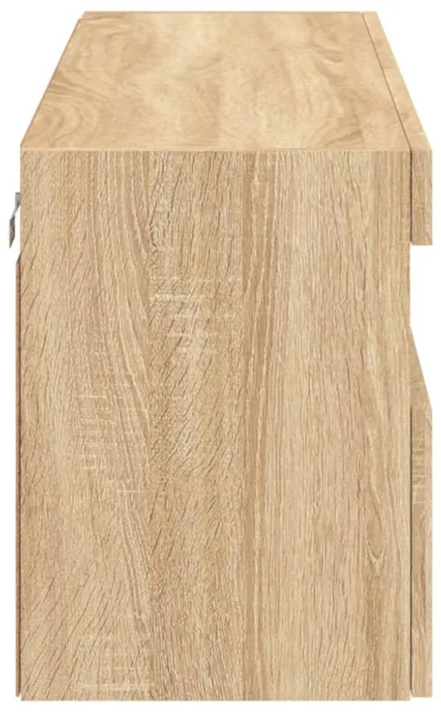 sonoma tölgy színű fali TV-szekrény LED-ekkel 100x30x40 cm