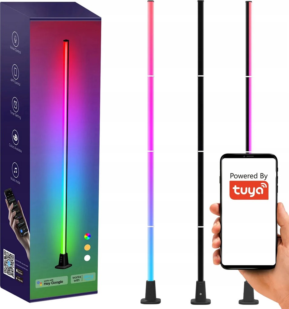 Tuya Álló Lámpa Ambient Led Rgbic Wifi Bt WiFi
