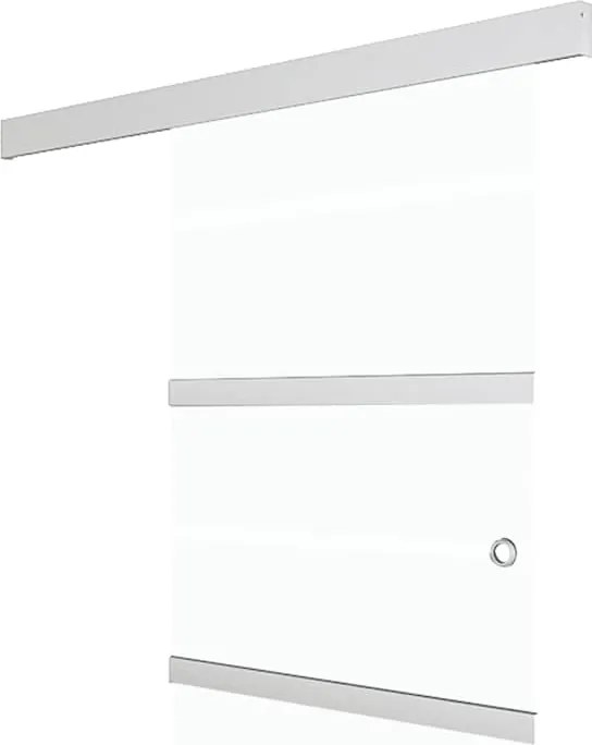 vidaXL ezüstszínű ESG üveg és alumínium tolóajtó 90 x 205 cm