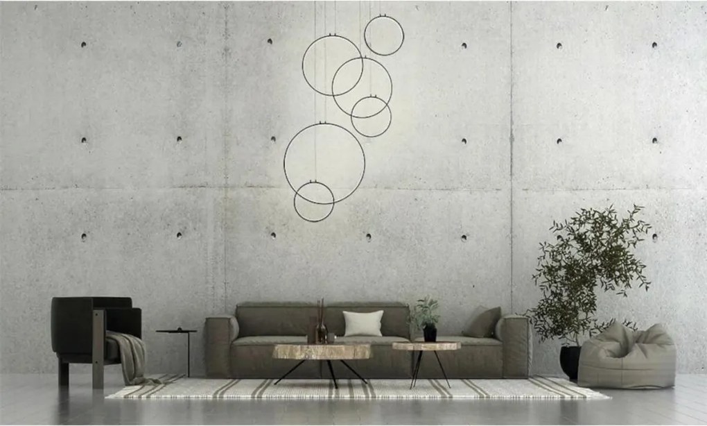 KING HOME MSE010100371 CIRCULO Modern Led Függesztett Lámpa Fekete LED IP20