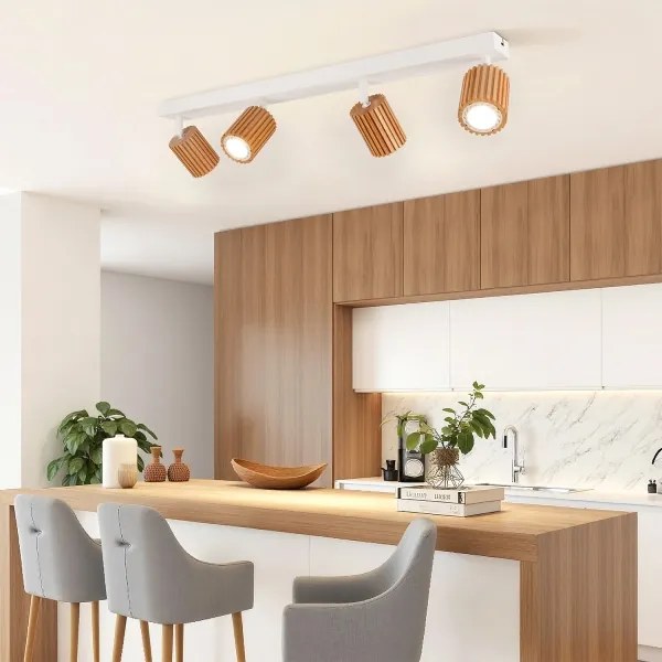 Brilagi - Spotlámpa MODERN WOOD 4xGU10/8W/230V fa/fehér