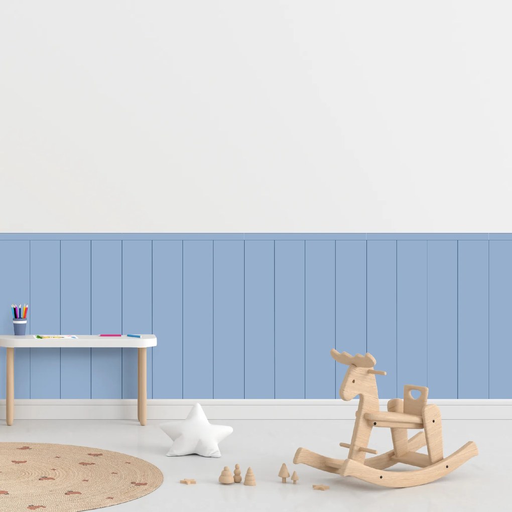 PIPPER. Textil öntapadó tapéta - Egy téglalap - Acélkék színű Méret: 80cm, Szín: Sápadt