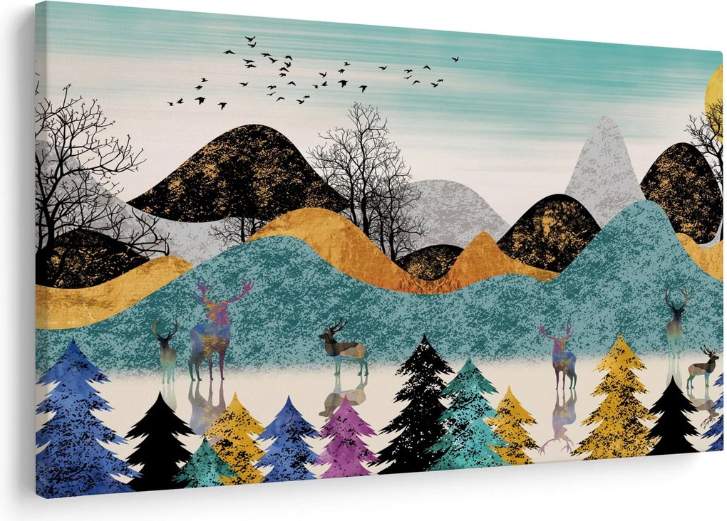 Grafikus kép szarvas (90x60 cm)