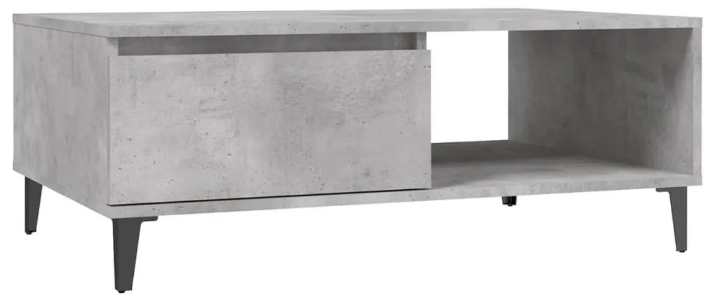 Betonszürke szerelt fa dohányzóasztal 90 x 60 x 35 cm
