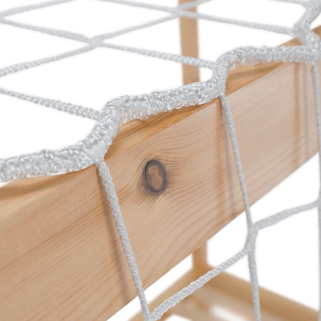 Montessori ágy, természetes/fehér/kék/piros, 90x200, FUTAL