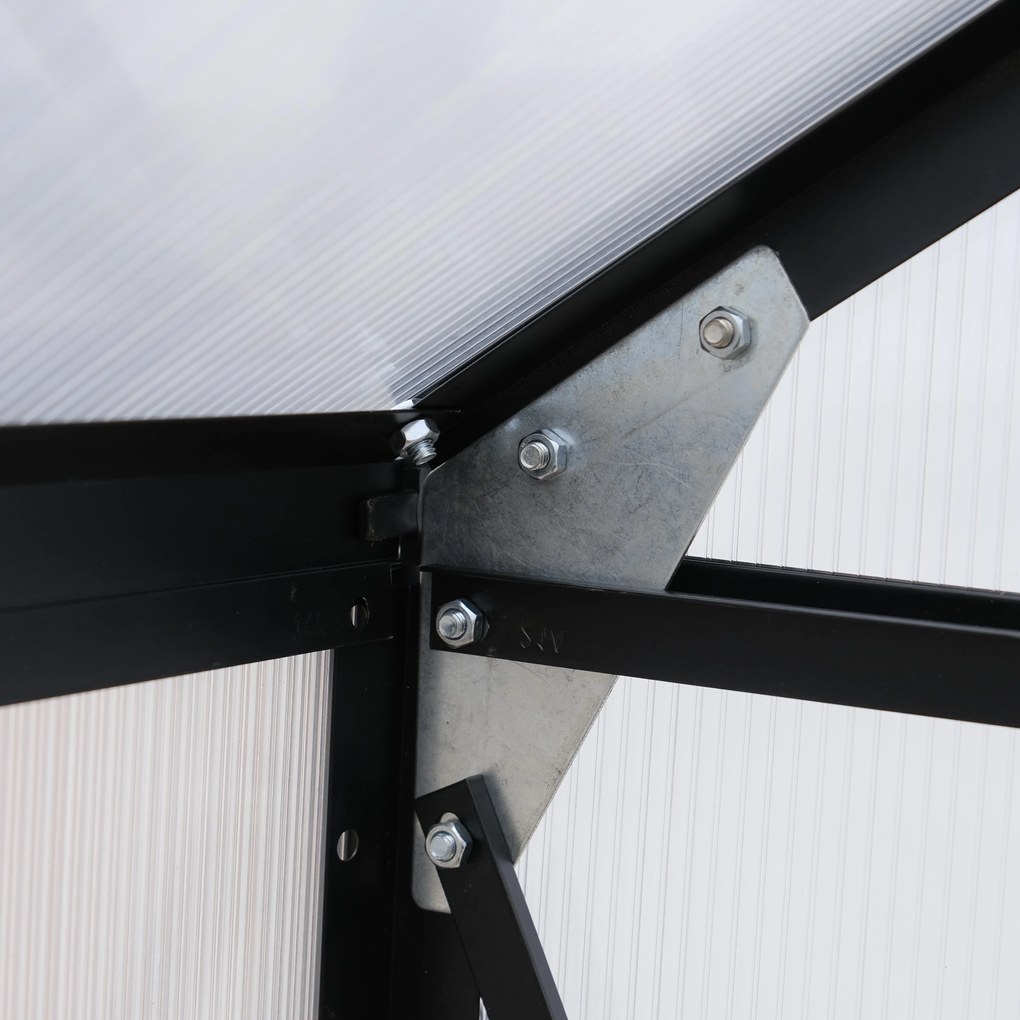 Furnigo Kerti üvegház 310x250x195 cm + alap - fekete