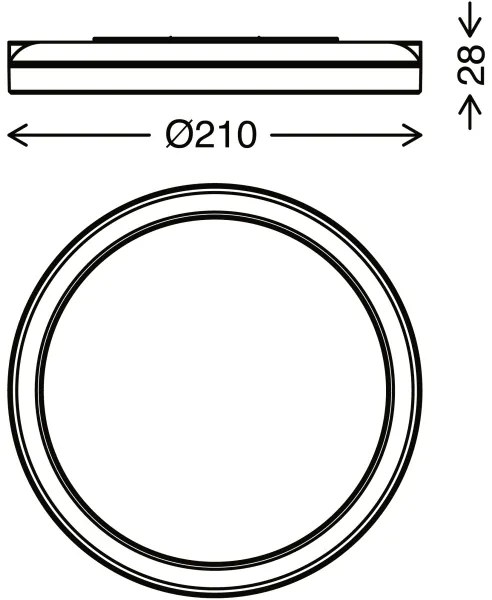 Briloner 3008-015 - LED Mennyezeti lámpa LED/8W/230V átmérő 21 cm fekete IP44