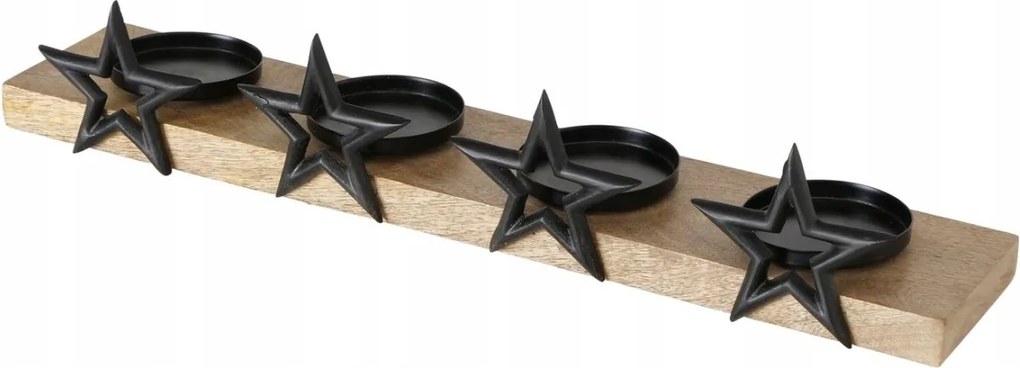 Boltze Karácsonyi fém gyertyatartó fa alappal-4 gyertya 51 cm