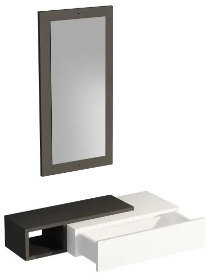 Fali polc + fali tükör VIEN fehér/antracit