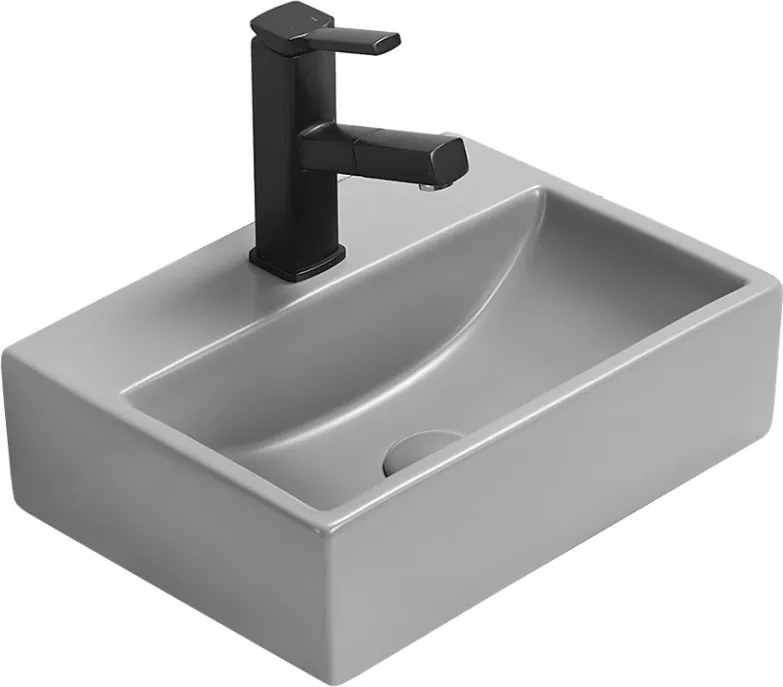 Mexen Mini mosdókagyló pultba építhető 40 x 30 cm, világosszürke matt - 21094061