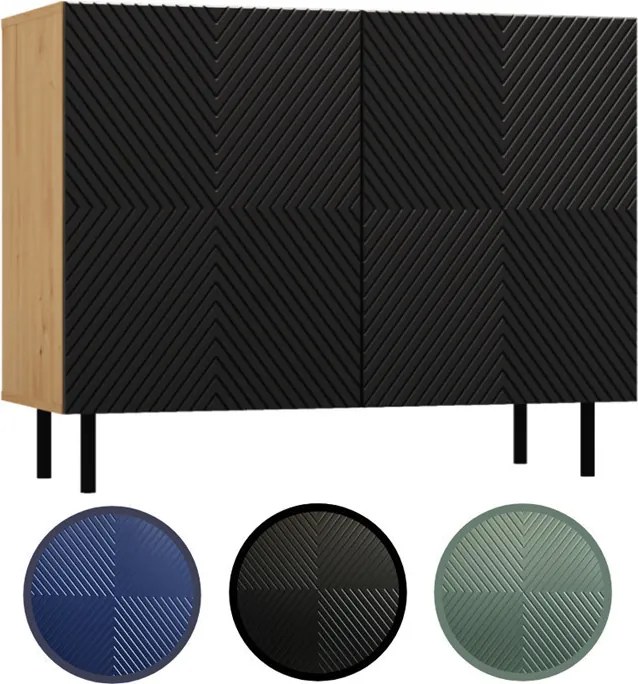 MIX Kama 2 komód, tölgy-fekete