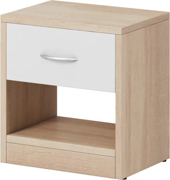 NAKA 1S SZAFKA NOCNA DĄB SONOMA/BIAŁY MAT 16mm&amp;