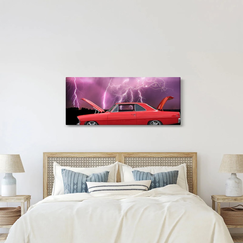 Piros autó képe (120x50 cm)