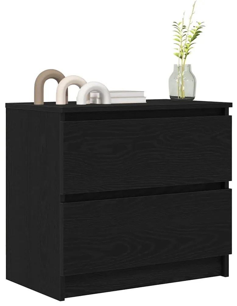 fekete szerelt fa TV-szekrény 60x35x54 cm