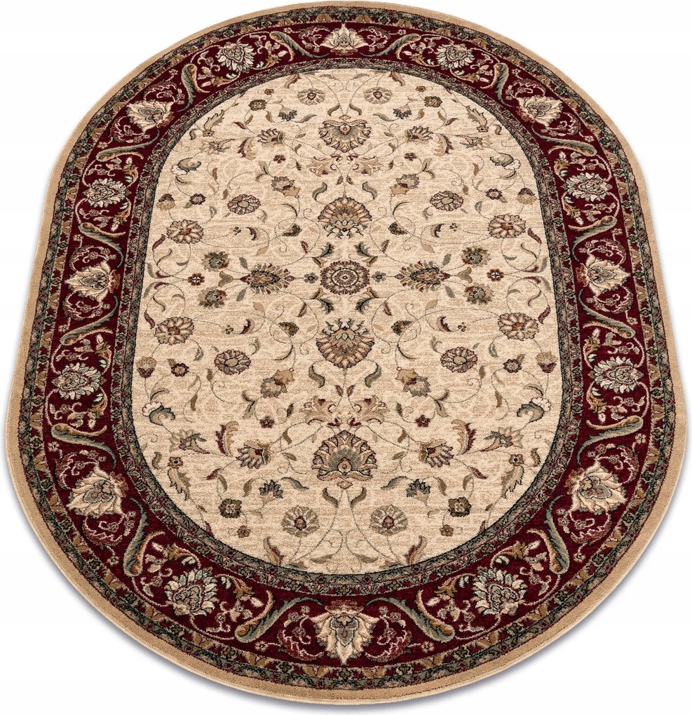 Omega Szőnyeg ovális 170x235 Virágok világos rubin #OM320