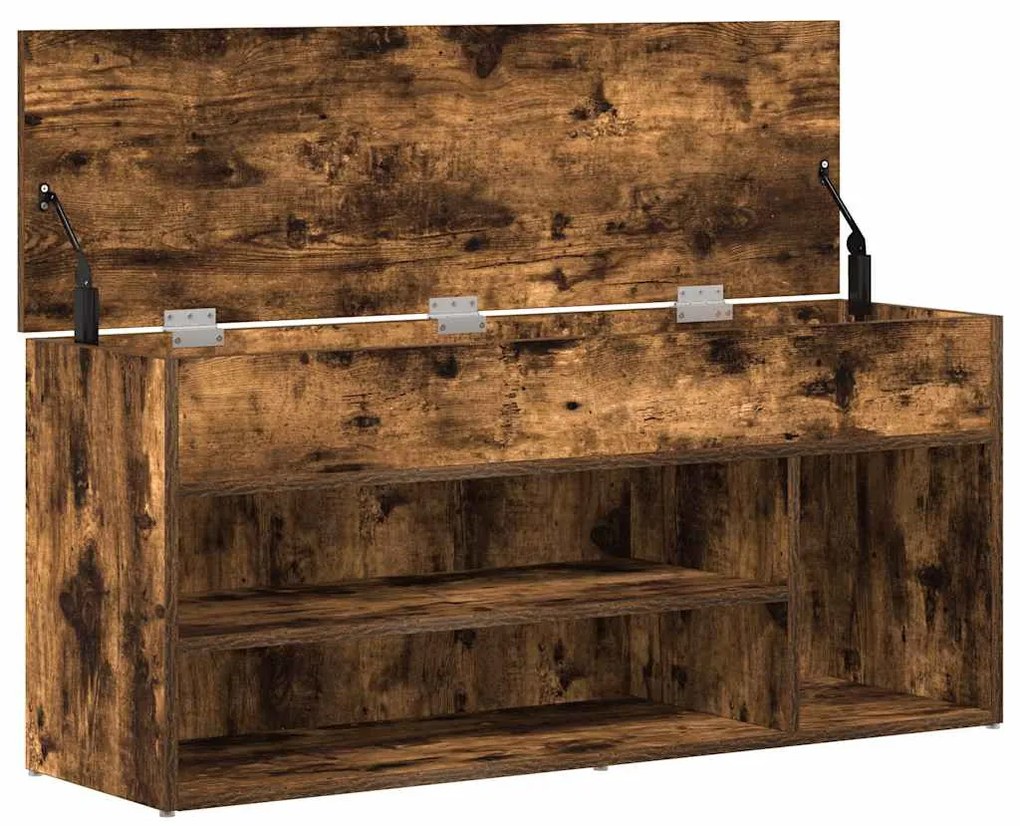 füstös tölgy színű szerelt fa cipőpolc 102x30,5x45 cm