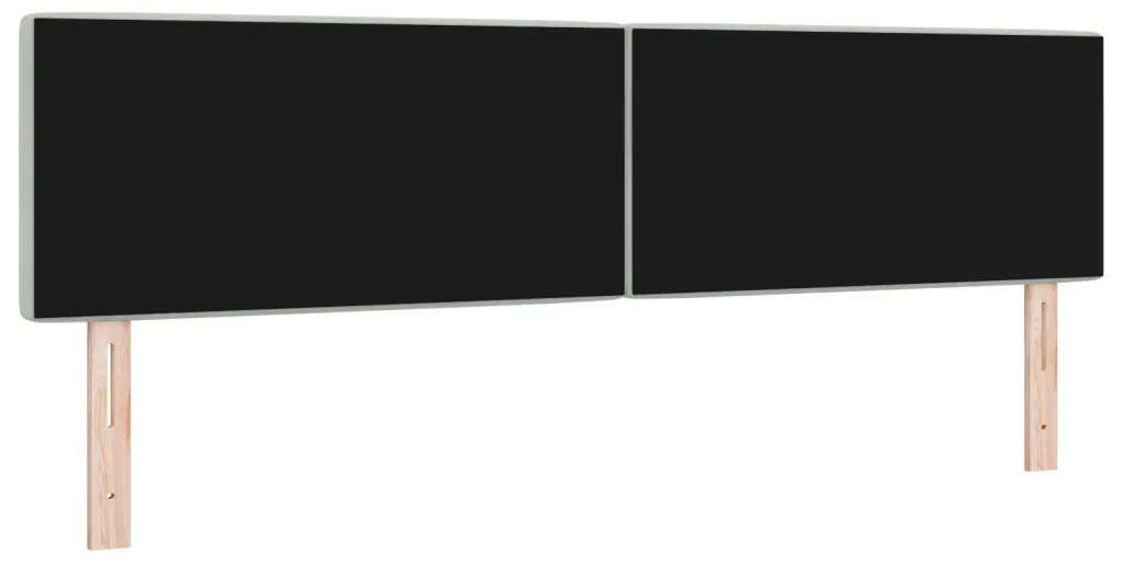 LED fejtámla kristálygombos kárpitozással világosszürke 90 cm bársonyos