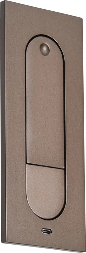 2 darabos modern fali lámpa szett sötét bronz színben, LED-del és USB-C porttal - Hilton