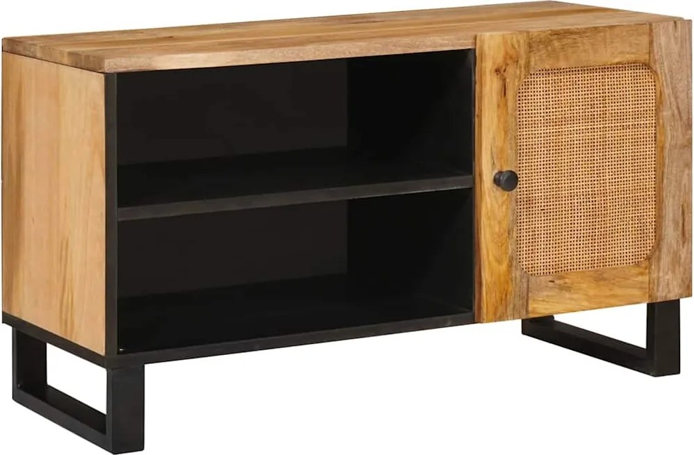 vidaXL TV szekrény tárolóval Barna 80 x 33 x 46 cm Tömör Mangófát