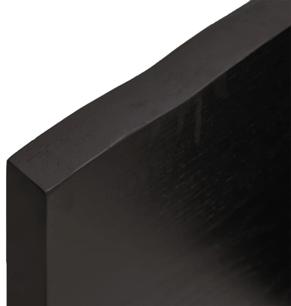 sötétbarna kezelt tömör tölgyfa fali polc 120 x 60 x (2-4) cm