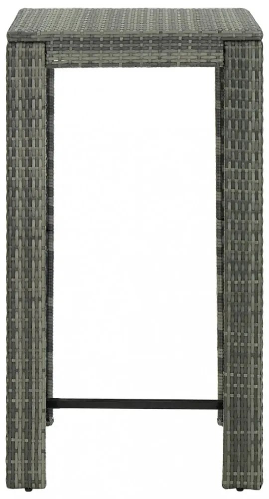 5 részes szürke polyrattan kültéri bárszett kartámasszal