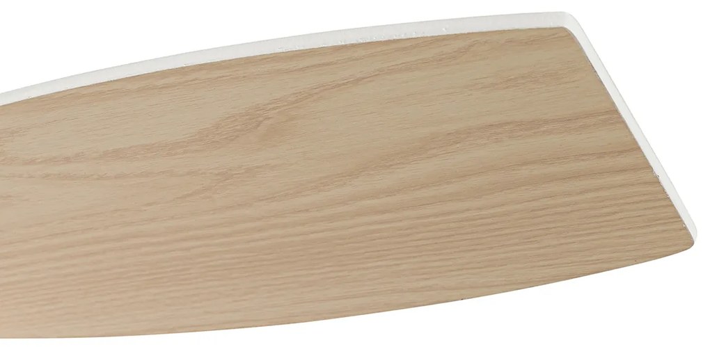 Kültéri mennyezeti ventilátor fehér fa hatású lapátokkal 91,3 cm dimmelhető LED-del távirányítóval IP44 - Toledo
